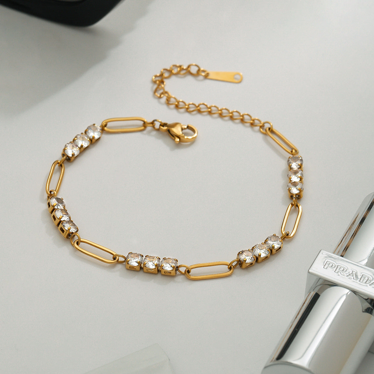 Titanium steel jewelry, stainless steel layered bracelets, light luxury high-end non-fading jewelry, tennis chains