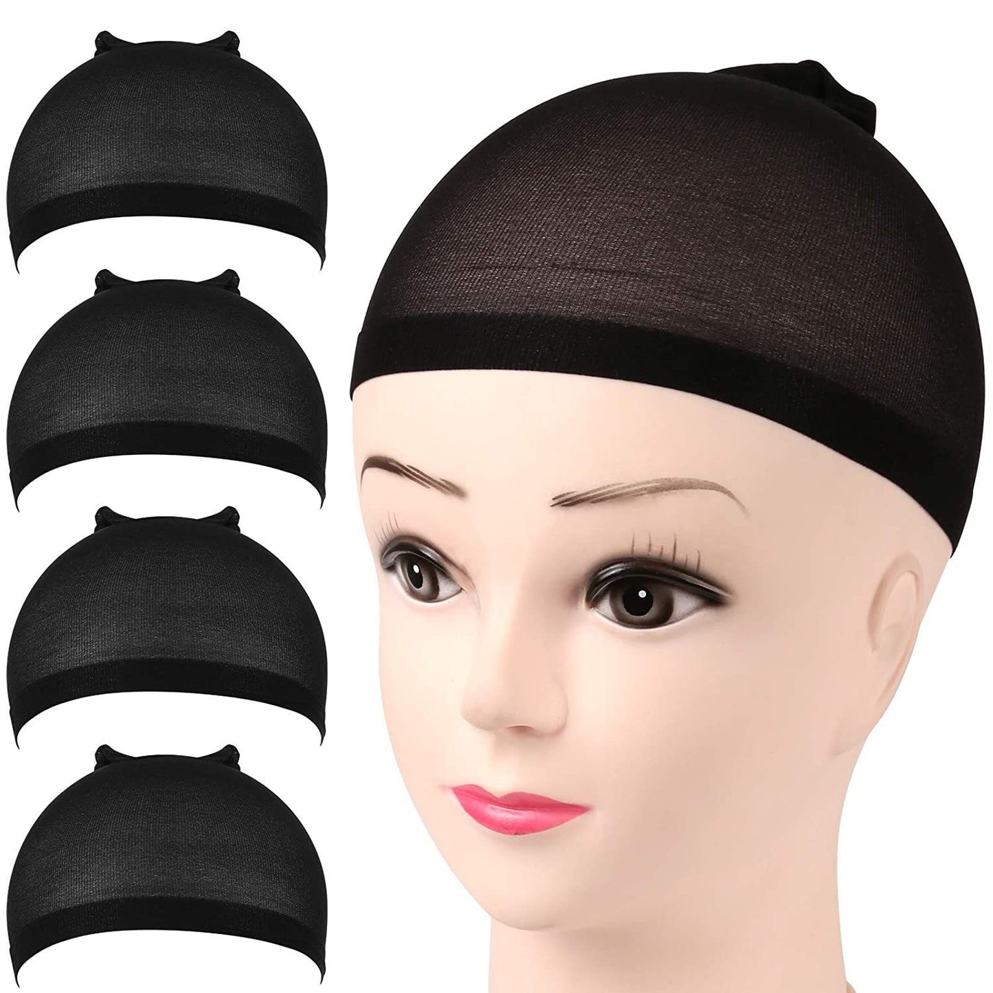 Wig Lace Hair Net Stockings Hair Net High Elastic Stockings Net Cap Wig Caps 2PCS