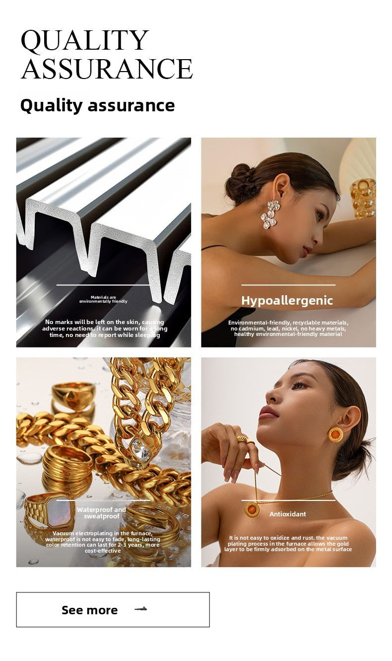 High-end Gold and Silver Color Block Stainless Steel Earrings for Women 8k Gold Spiral Wrapped Simple Titanium Steel Hoop Earrings