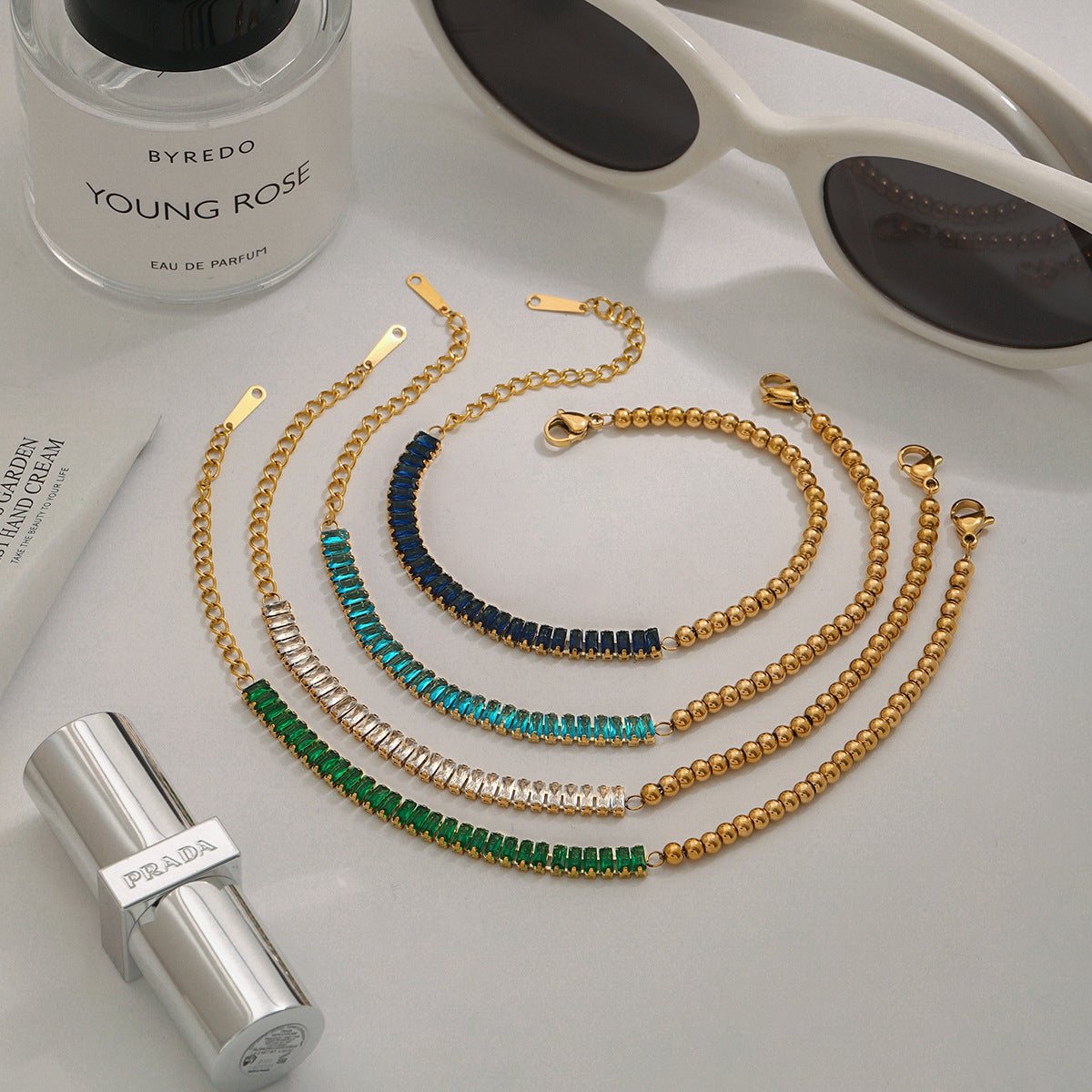 Titanium steel jewelry, stainless steel layered bracelets, light luxury high-end non-fading jewelry, tennis chains
