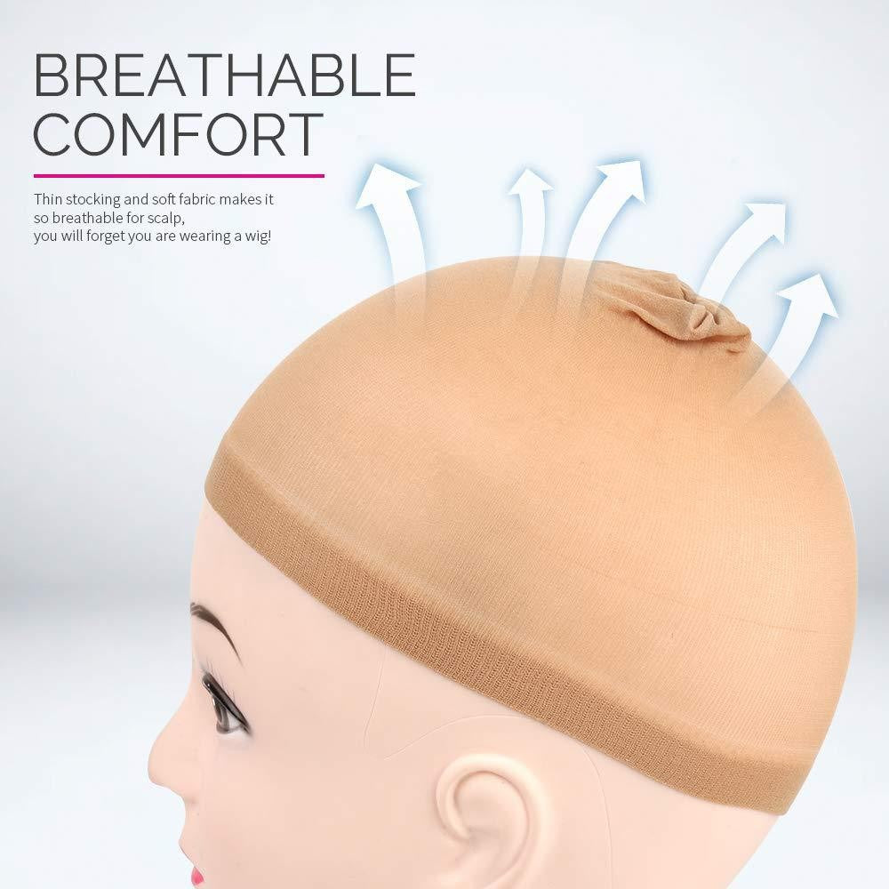 Wig Lace Hair Net Stockings Hair Net High Elastic Stockings Net Cap Wig Caps 2PCS