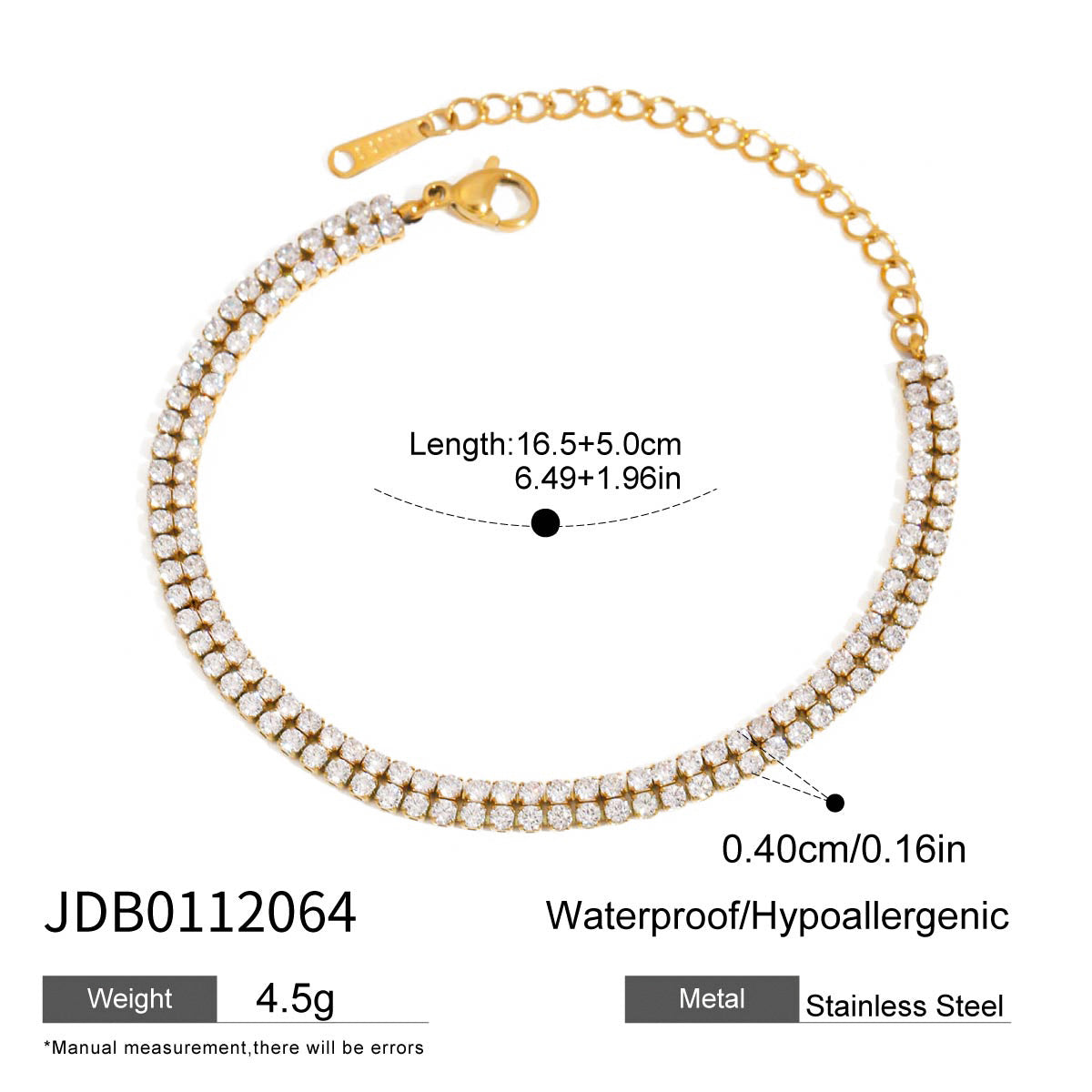 Titanium steel jewelry, stainless steel layered bracelets, light luxury high-end non-fading jewelry, tennis chains