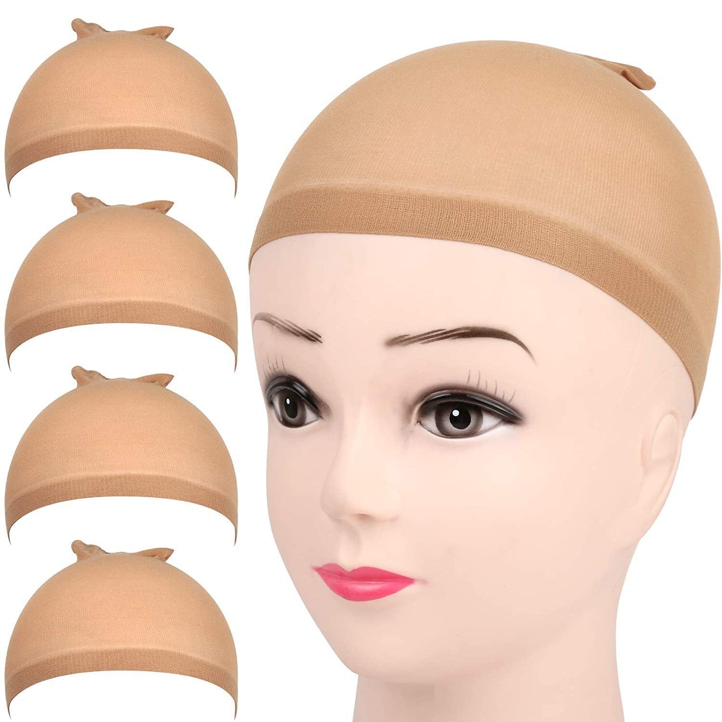 Wig Lace Hair Net Stockings Hair Net High Elastic Stockings Net Cap Wig Caps 2PCS