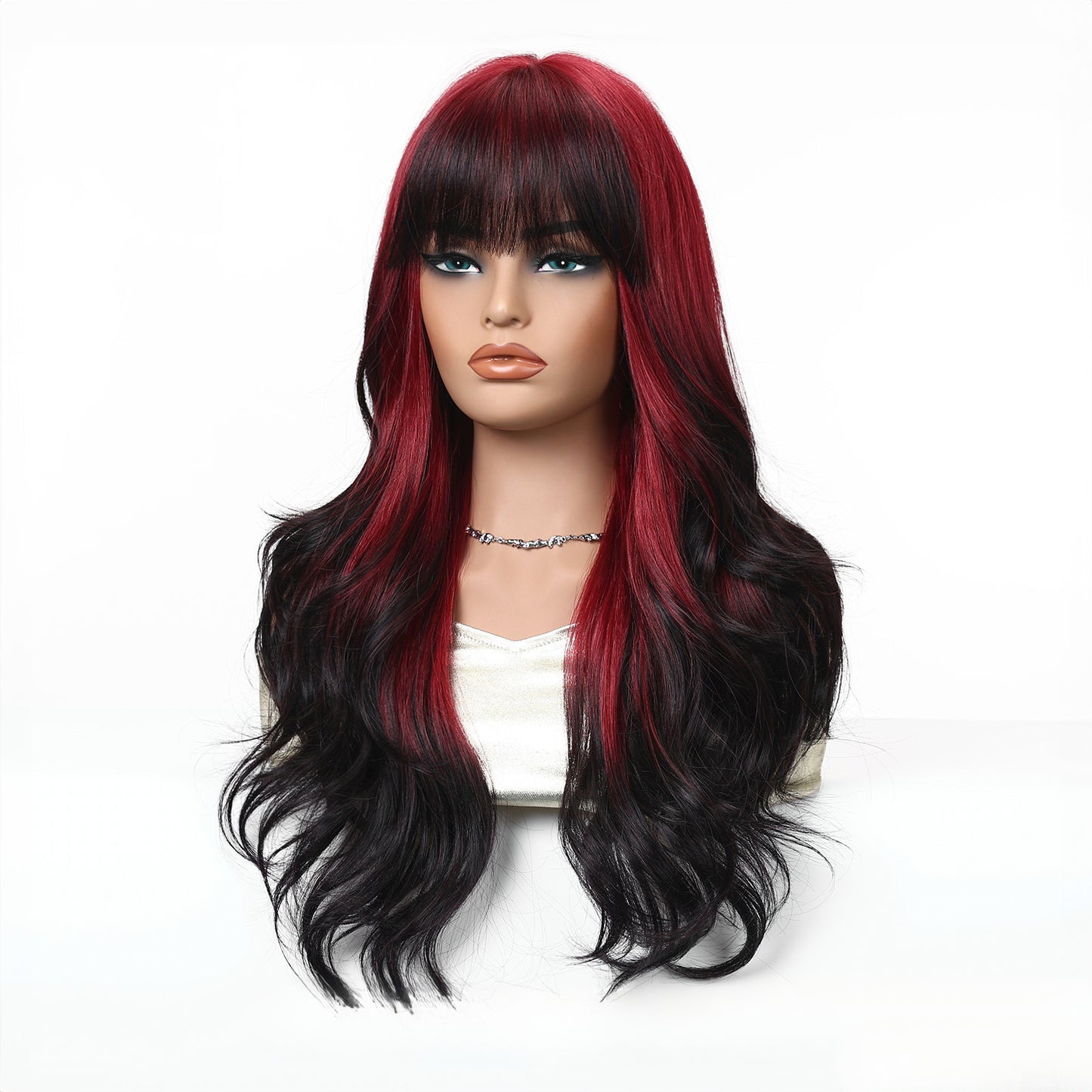 Full Wig for Women Christmas Halloween Costume with Bangs and Big Waves Cosplay Wig