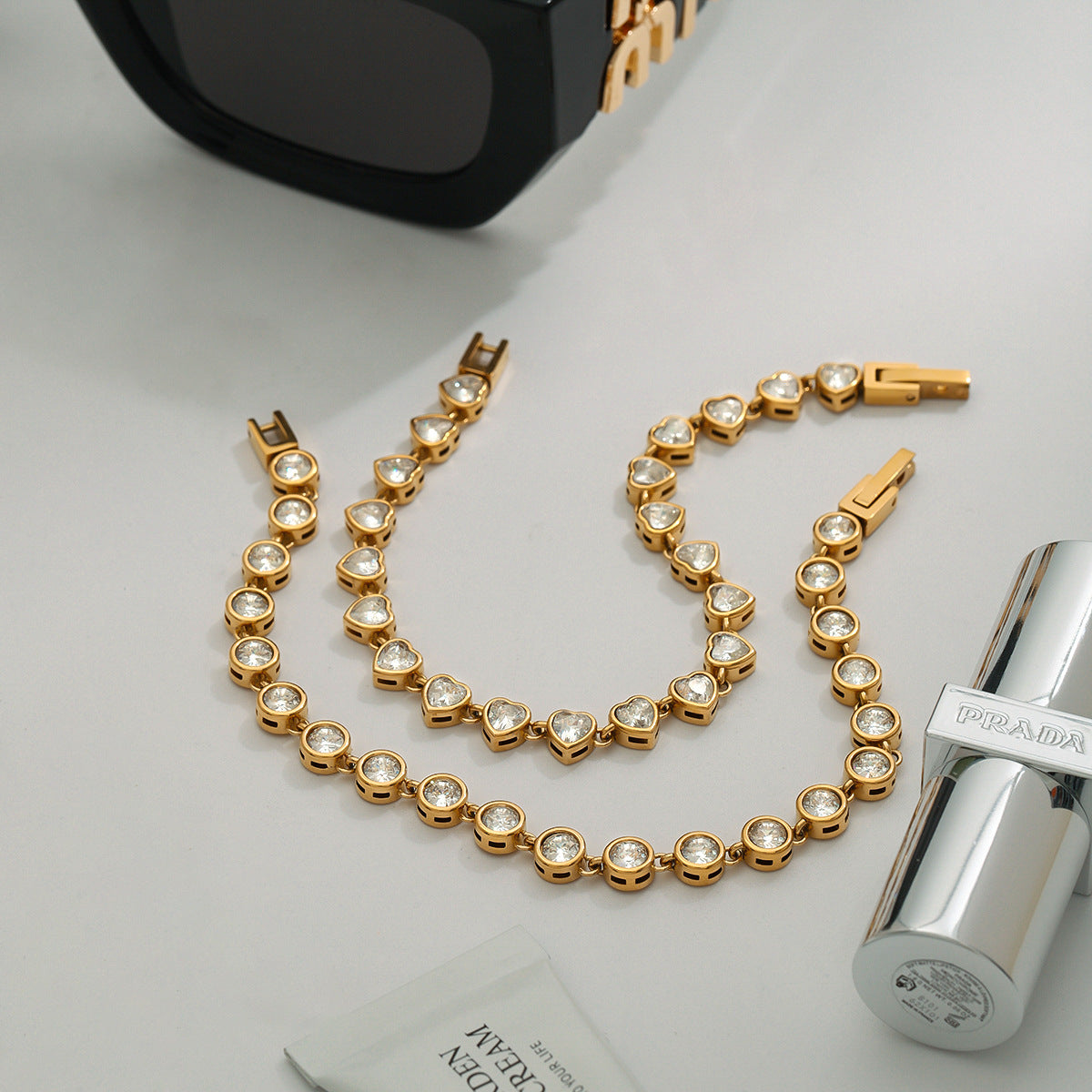 Titanium steel jewelry, stainless steel layered bracelets, light luxury high-end non-fading jewelry, tennis chains