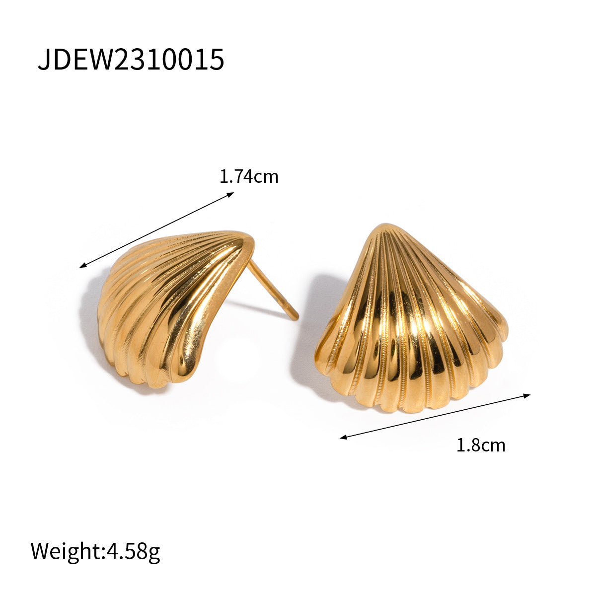 Stainless Steel Earrings for Women High-End Feel 18k Gold Non-Fading Starfish Shell Ins Earrings