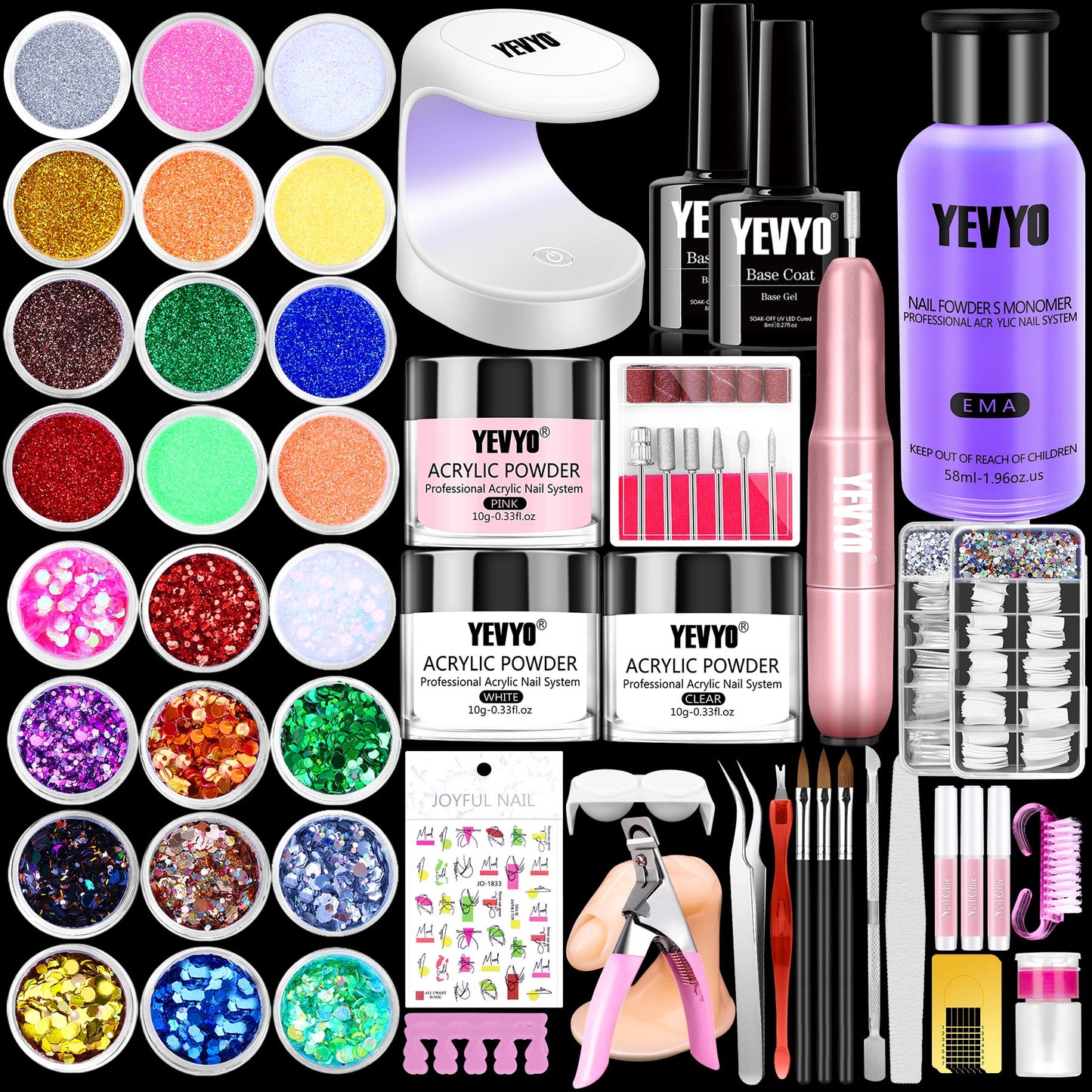 Acrylic Nail Kit with Nail Drill and UV Light, Birthday Gifts for Women, Valentines Day Gifts for Girls, Professional Nail Kit Acrylic Set with Everything for Beginner