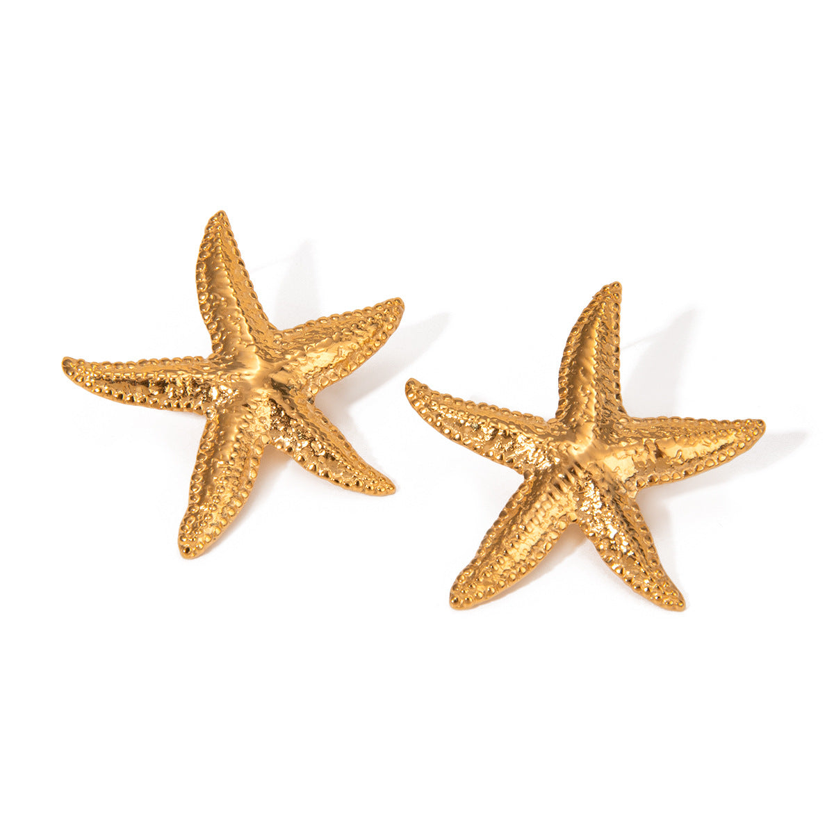 Stainless Steel Earrings for Women High-End Feel 18k Gold Non-Fading Starfish Shell Ins Earrings