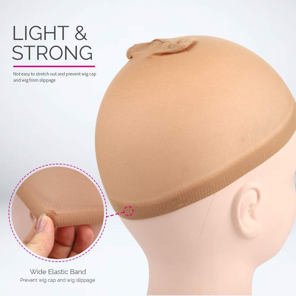 Wig Lace Hair Net Stockings Hair Net High Elastic Stockings Net Cap Wig Caps 2PCS