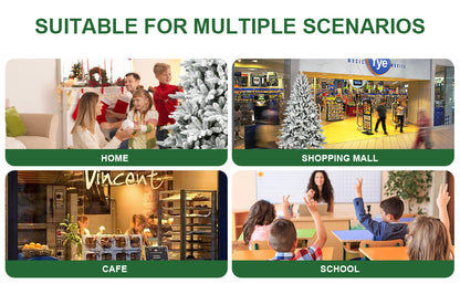 Luxury Snow White Xmas Tree with Encrypted PE/PVC Tips - Full & Realistic for Holiday Decor