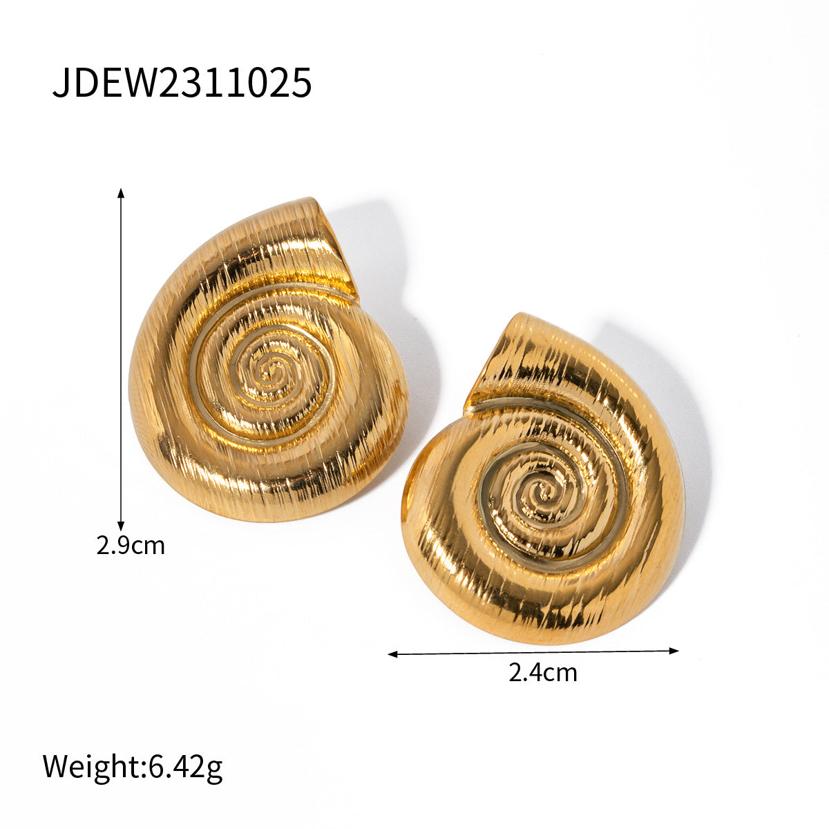 Stainless Steel Earrings for Women High-End Feel 18k Gold Non-Fading Starfish Shell Ins Earrings