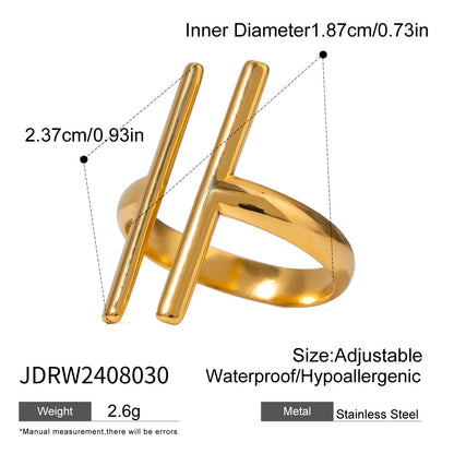 Stainless steel gold exaggerated ring high-end ins ring cross-border jewelry titanium steel rings