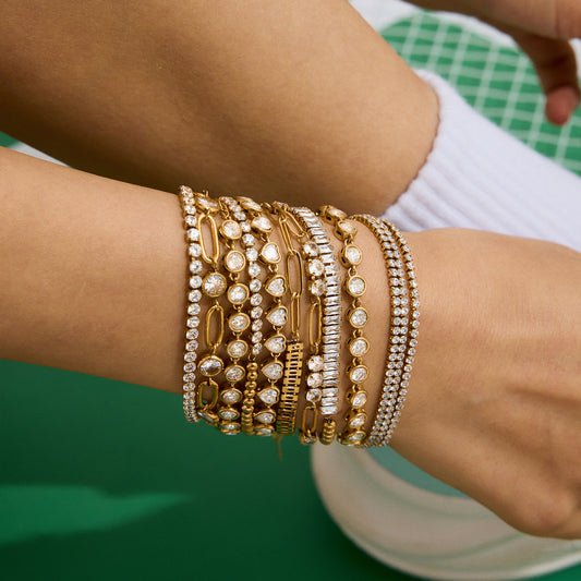 Titanium steel jewelry, stainless steel layered bracelets, light luxury high-end non-fading jewelry, tennis chains
