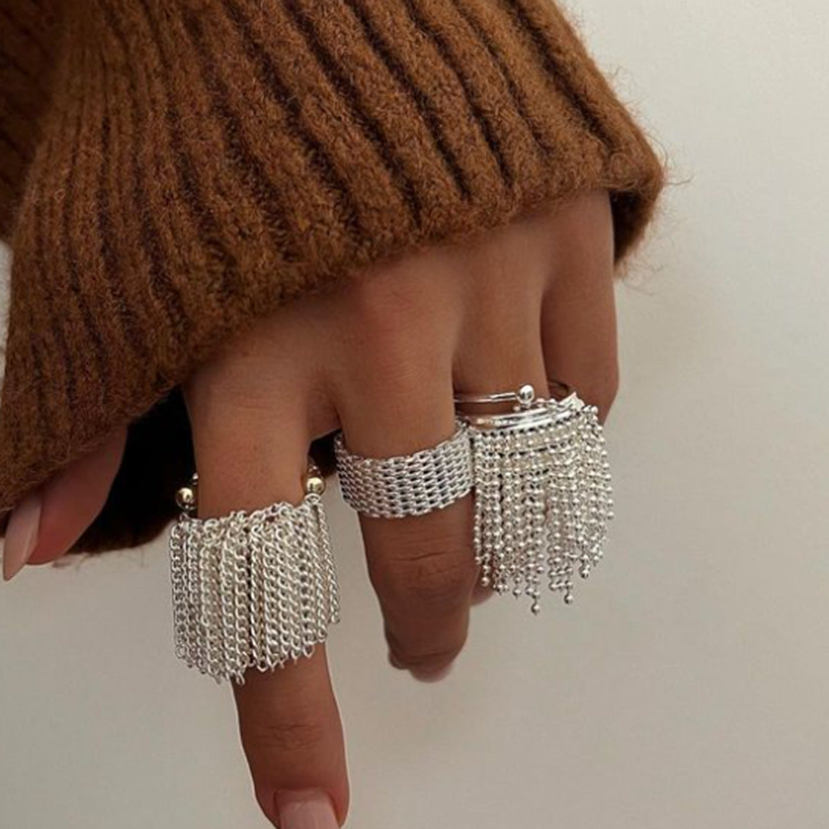 Stainless steel flower ring high-end ins ring jewelry cross-border jewelry titanium steel exaggerated rings