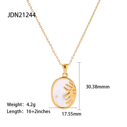 French  Retro Titanium Steel Heart Necklace Stainless Steel Zircon Heart Pendant Necklace for Women