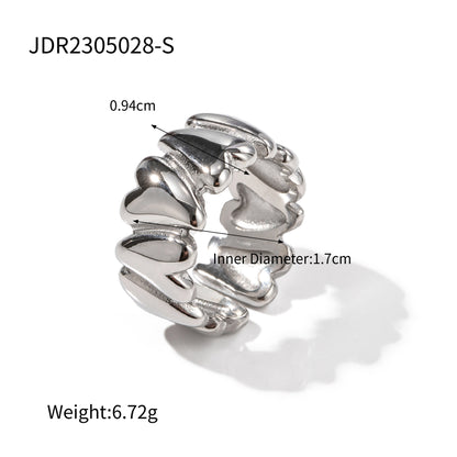 18K gold stainless steel exaggerated ring high-end INS light luxury titanium steel rings