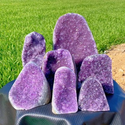 Raw Amethyst Geode Specimen for Healing & Chakra Balancing - Natural Rough Crystal Cluster for Spiritual Wellness & Office Decor