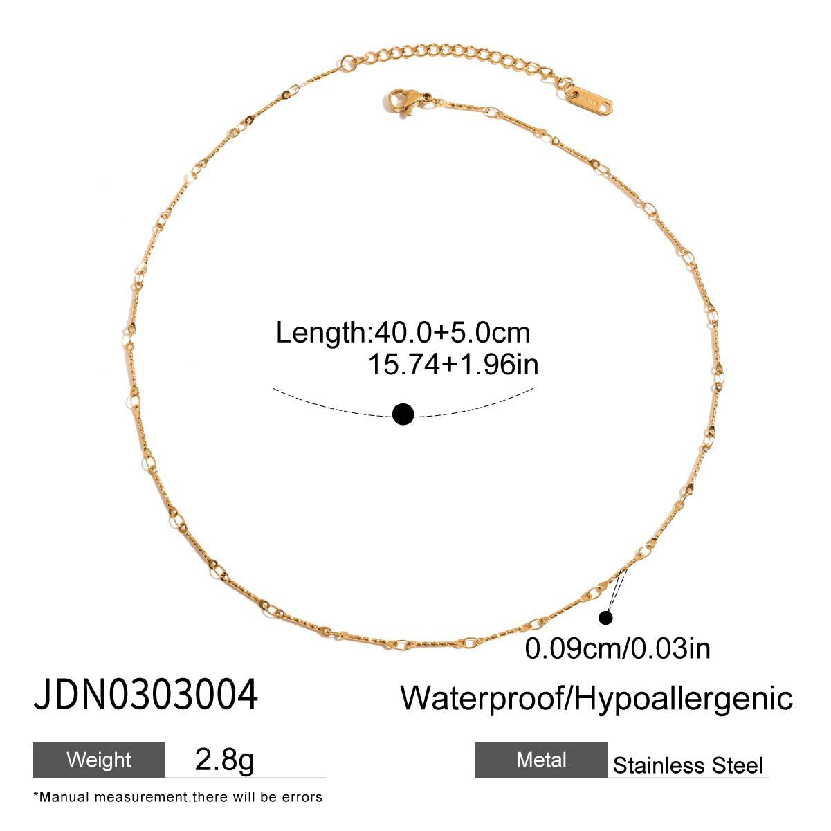 Rhinestone titanium steel necklace does not fade light luxury clavicle chain stainless steel jewelry high-end