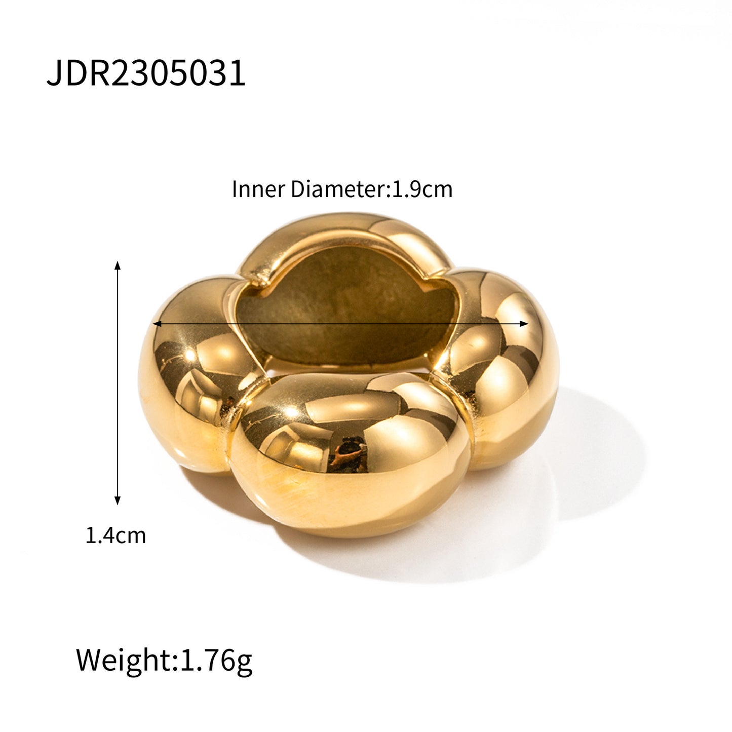 18K gold stainless steel exaggerated ring high-end INS light luxury titanium steel rings