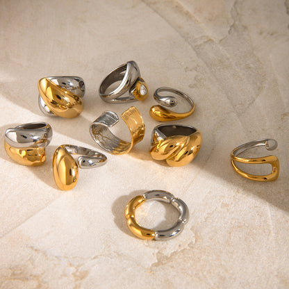 Stainless steel flower ring high-end ins ring jewelry cross-border jewelry titanium steel exaggerated rings