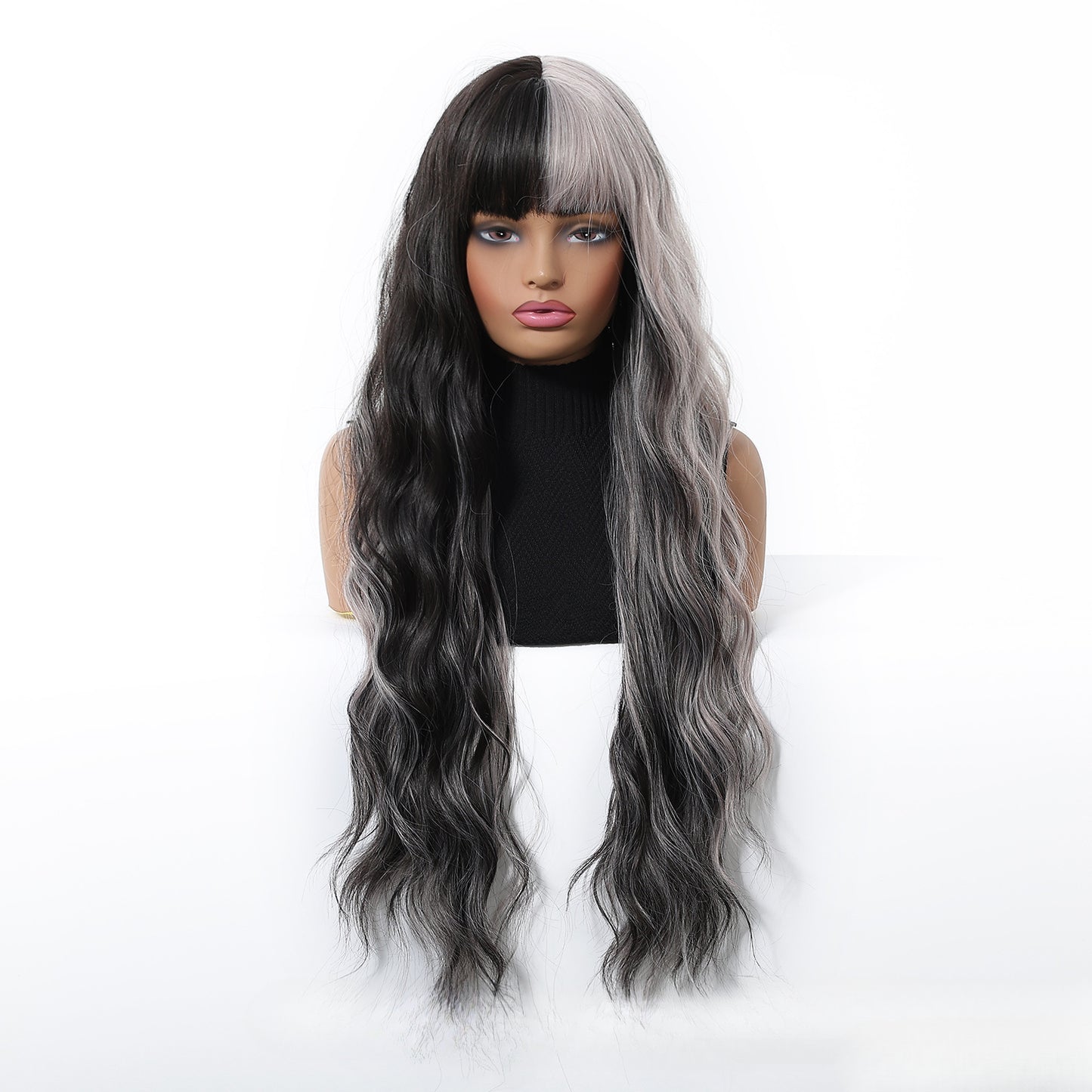 Full Wig for Women Christmas Halloween Costume with Bangs and Big Waves Cosplay Wig