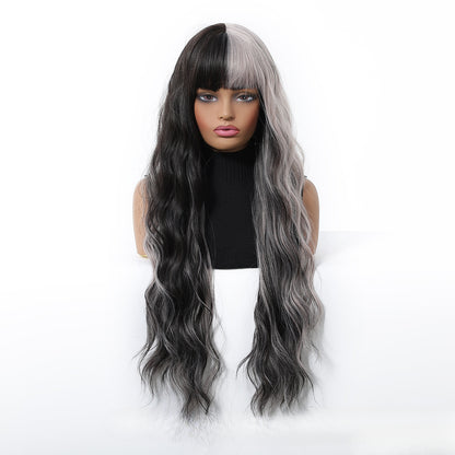 Full Wig for Women Christmas Halloween Costume with Bangs and Big Waves Cosplay Wig