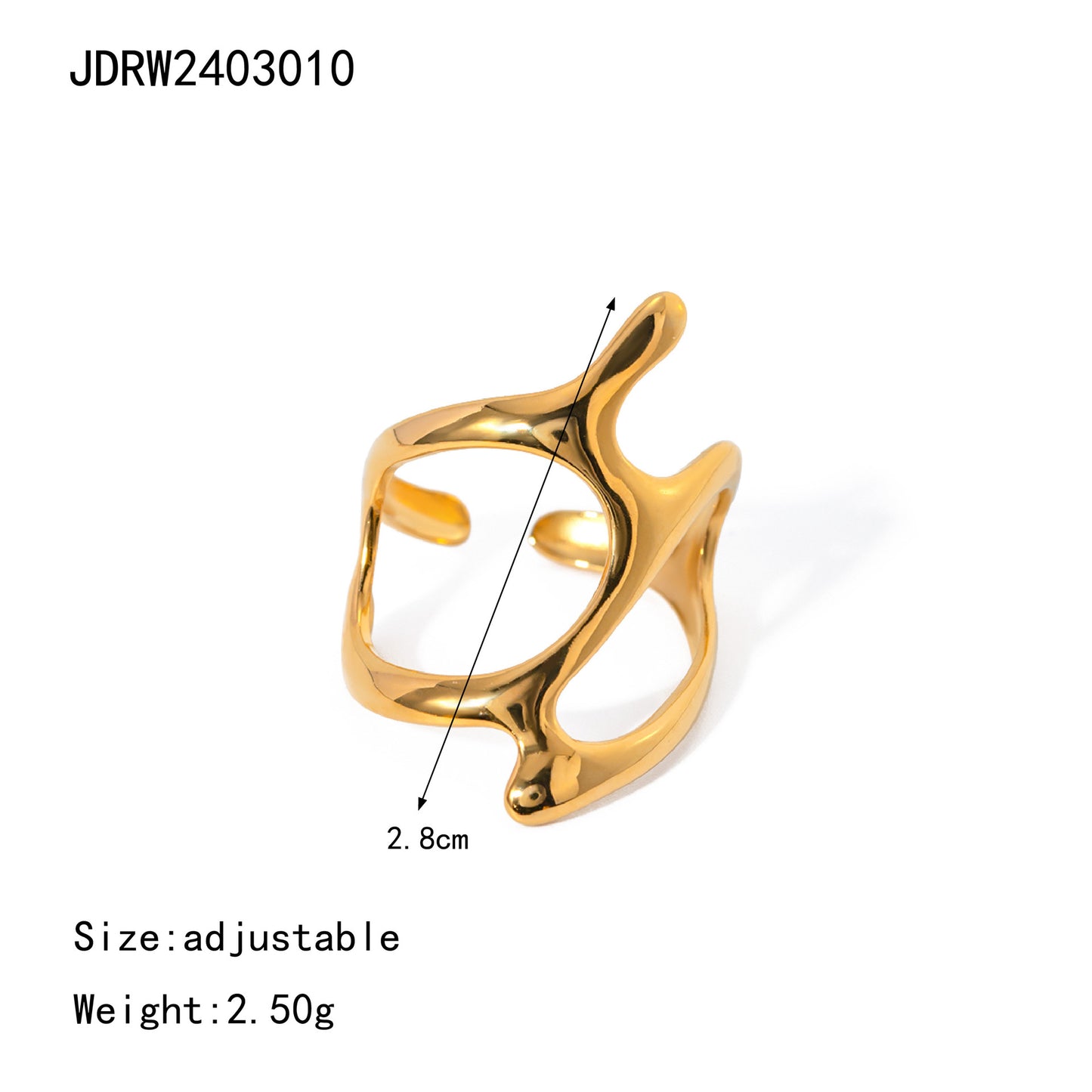 Stainless steel gold exaggerated ring high-end ins ring cross-border jewelry titanium steel rings