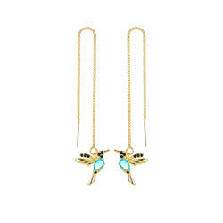 Elegant Hummingbird Drop Earrings - Crystal Accent Gift for Valentine's Day & Birthday