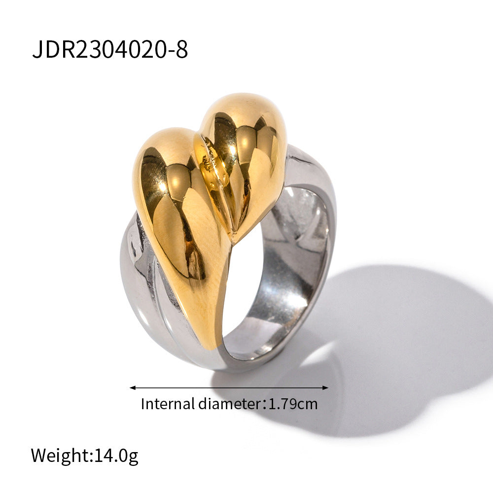 Stainless steel flower ring high-end ins ring jewelry cross-border jewelry titanium steel exaggerated rings