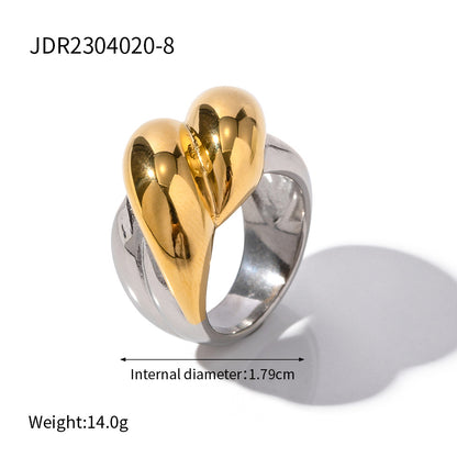 Stainless steel flower ring high-end ins ring jewelry cross-border jewelry titanium steel exaggerated rings