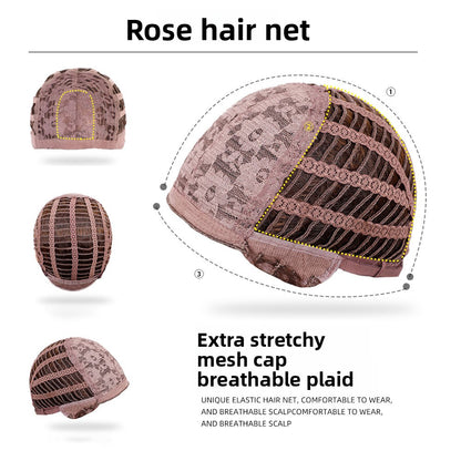 Long Hair Wig with Middle Part, Highlighted Black Gradient, Golden Temperament, Small Curls