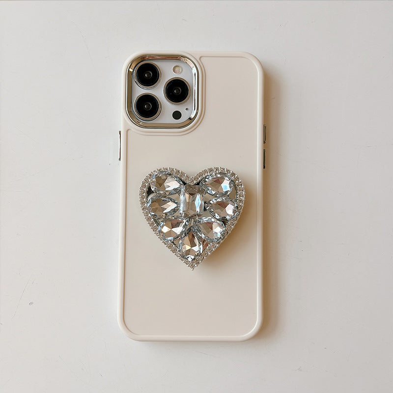 Luxury Rhinestone iPhone Case with Phone Stand, Sparkling Cover for iPhone 16/15/14 Pro Max, Minimalist Design