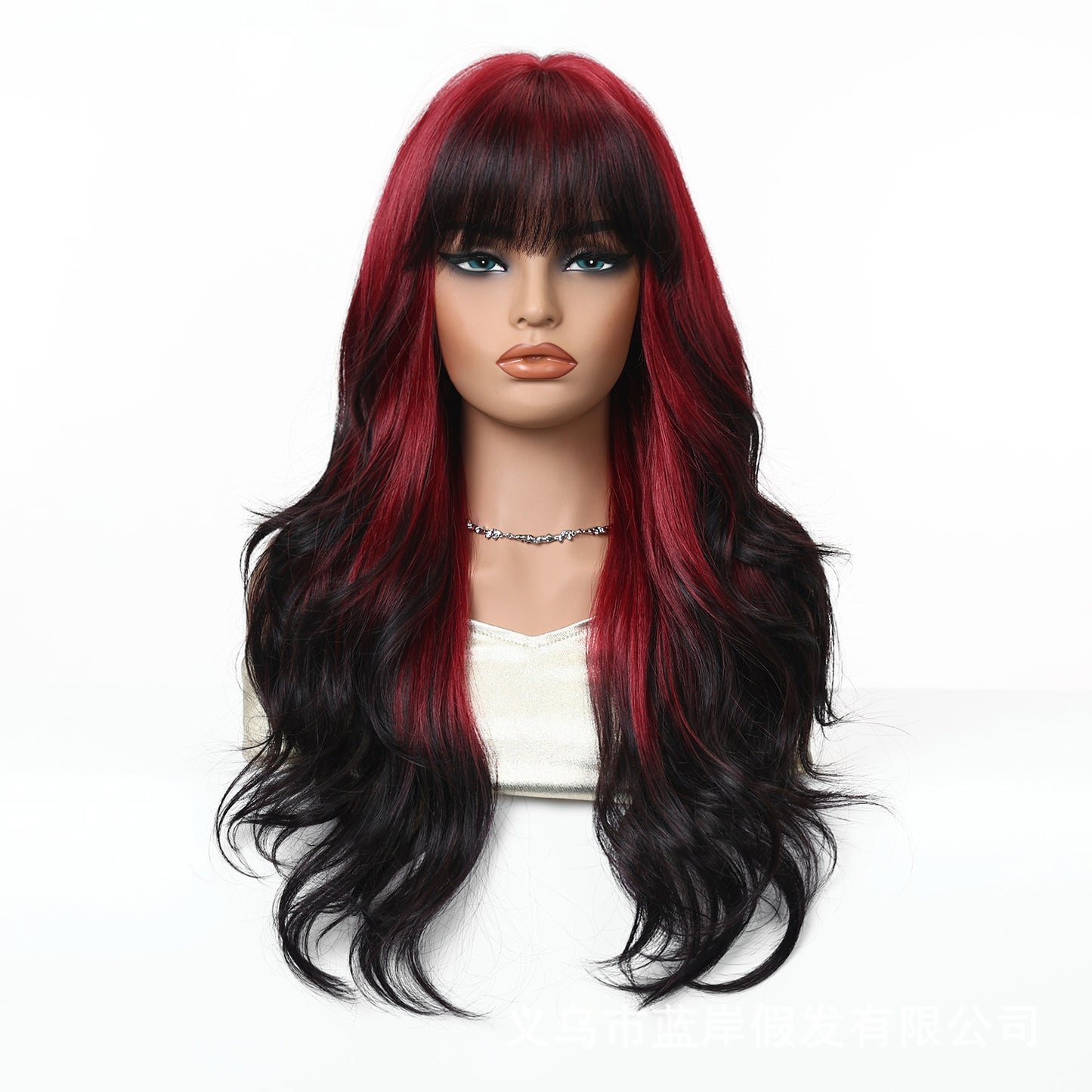 Full Wig for Women Christmas Halloween Costume with Bangs and Big Waves Cosplay Wig