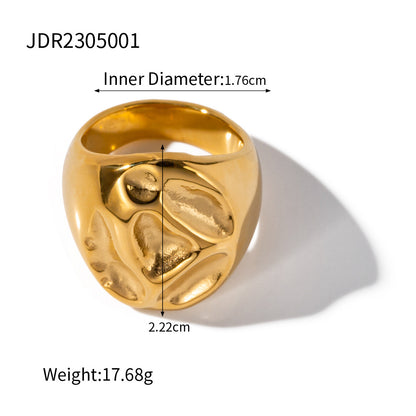 18K gold stainless steel exaggerated ring high-end INS light luxury titanium steel rings