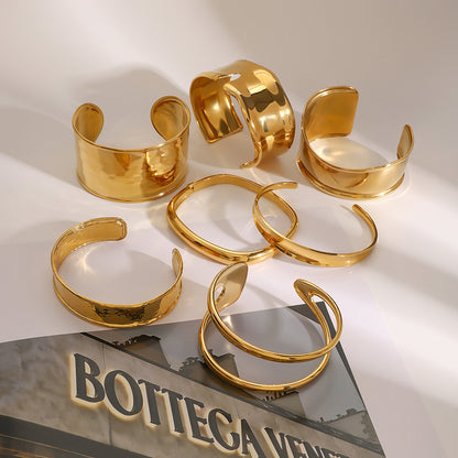 Stainless Steel Exaggerated Gold Bracelet High-end Open Bracelet Titanium Steel Jewelry Bracelet