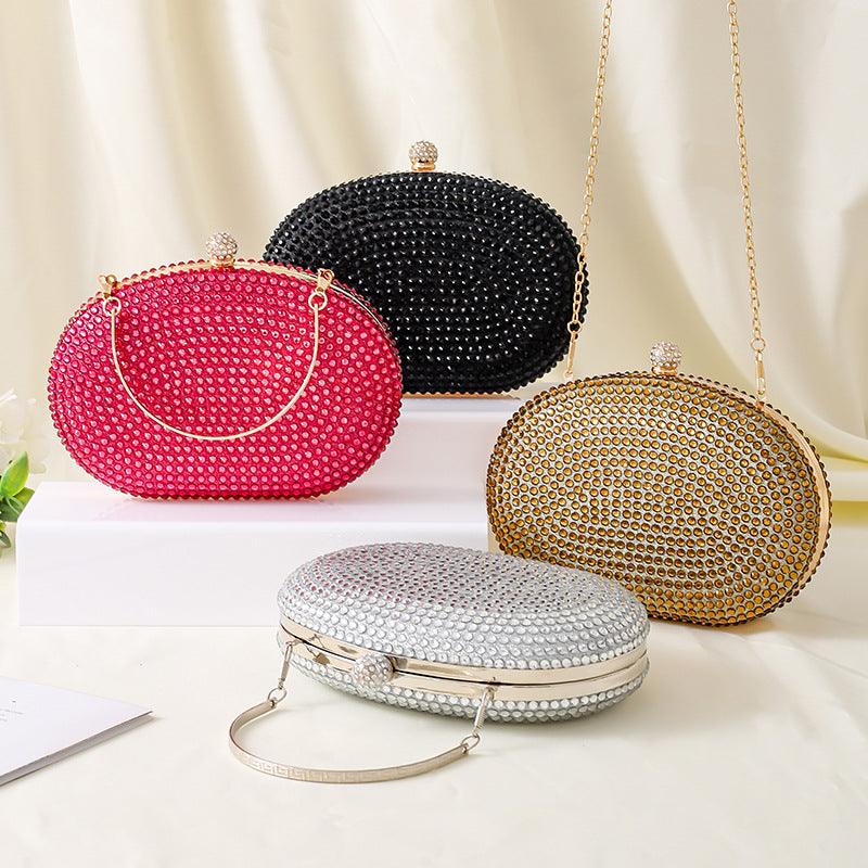 Sparkly Rhinestone Clutch Purse for Women - Elegant Wedding Party Bag with Detachable Chain