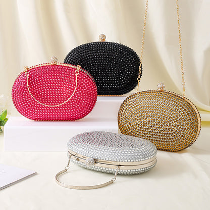 Sparkly Rhinestone Clutch Purse for Women - Elegant Wedding Party Bag with Detachable Chain