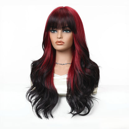 Full Wig for Women Christmas Halloween Costume with Bangs and Big Waves Cosplay Wig