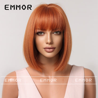 Gradient Gray Bob Shoulder-Length Wig Short Hair Full Wig