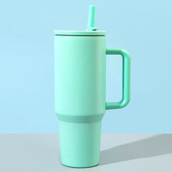 40oz Large Capacity Tumbler with Handle - Vacuum Insulated Stainless Steel Travel Mug, Keeps Drinks Ice Cold 24H+ for Gym, Work & Road Trips