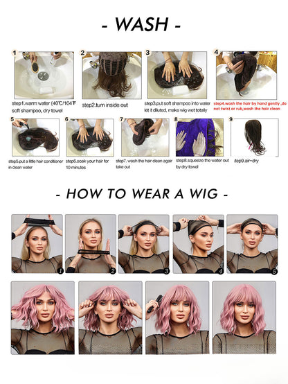 Full Wig for Women Christmas Halloween Costume with Bangs and Big Waves Cosplay Wig