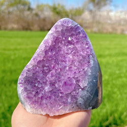 Raw Amethyst Geode Specimen for Healing & Chakra Balancing - Natural Rough Crystal Cluster for Spiritual Wellness & Office Decor