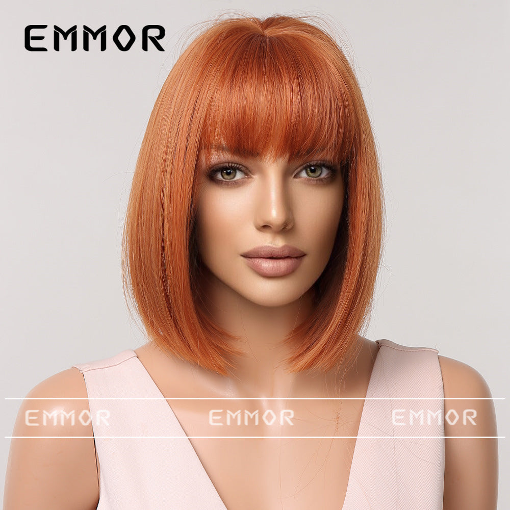 Gradient Gray Bob Shoulder-Length Wig Short Hair Full Wig