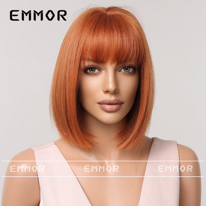 Gradient Gray Bob Shoulder-Length Wig Short Hair Full Wig