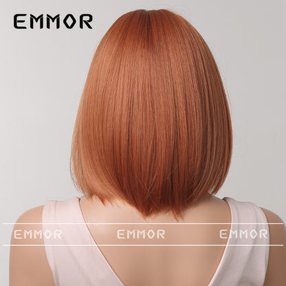 Gradient Gray Bob Shoulder-Length Wig Short Hair Full Wig