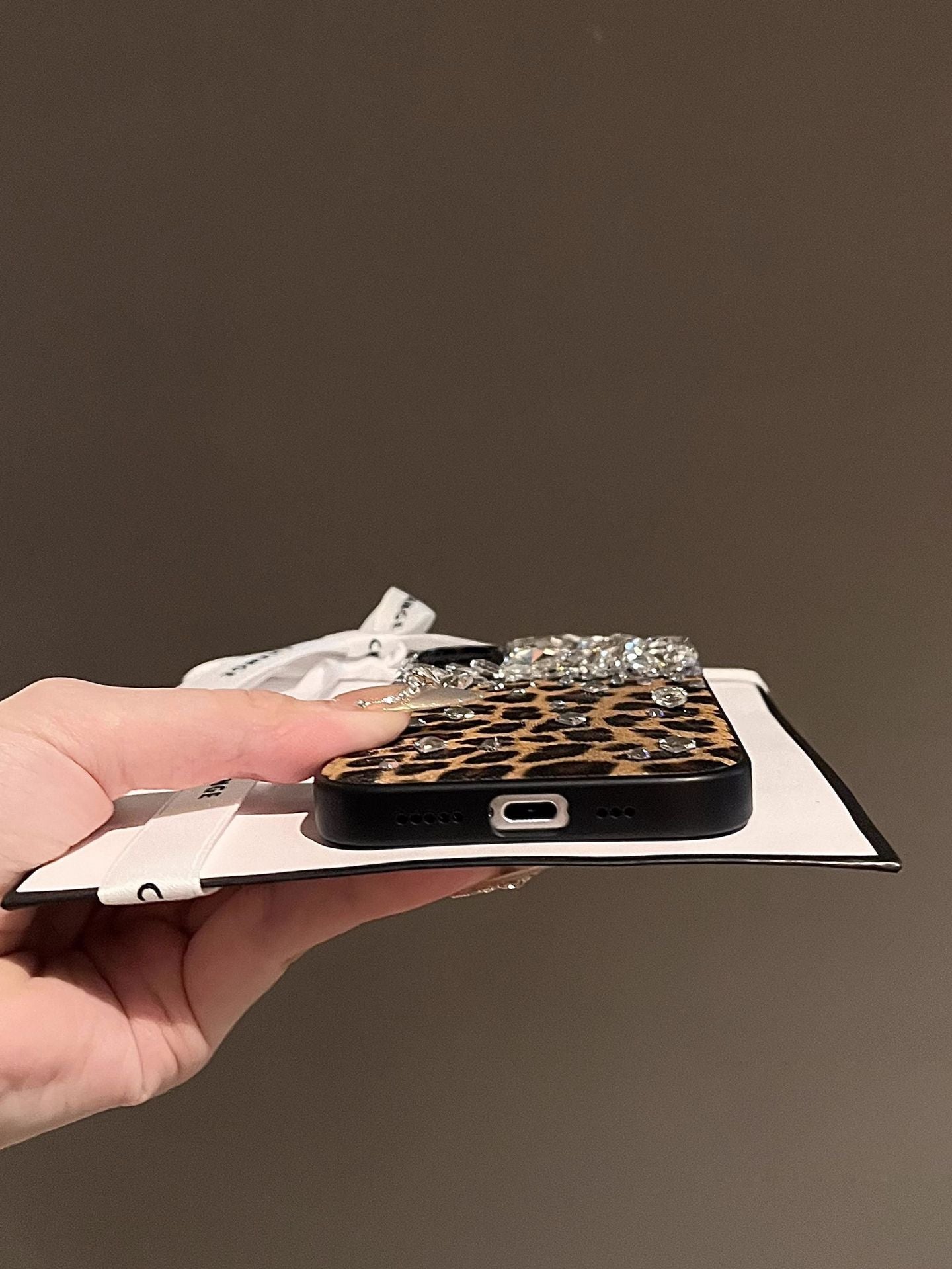 Bling Leopard Print iPhone Case - Full Protection Sparkle Cover for Women's 16ProMax/15/14