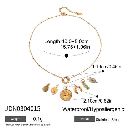 Stainless steel water drop glass pendant necklace light luxury high-end clavicle chain does not fade titanium steel necklace