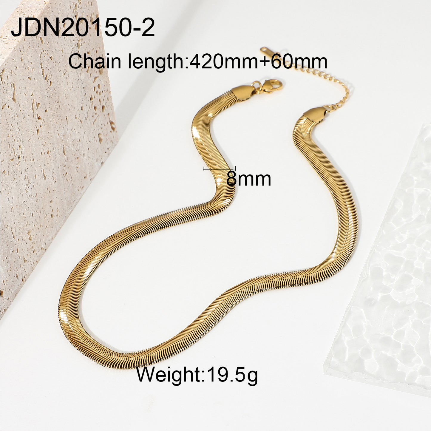 Stainless steel water drop glass pendant necklace light luxury high-end clavicle chain does not fade titanium steel necklace
