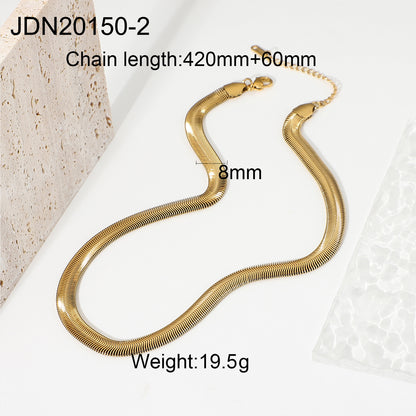 Stainless steel water drop glass pendant necklace light luxury high-end clavicle chain does not fade titanium steel necklace