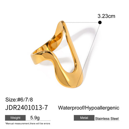 Stainless steel gold exaggerated ring high-end ins ring cross-border jewelry titanium steel rings